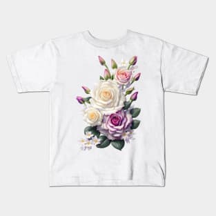 Elegant Rose Bouquet Kids T-Shirt